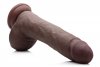 10 Inch Ultra Real Dual Layer Suction Cup Dildo- Dark Skin Tone